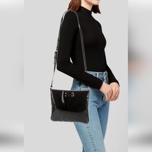 Kate Spade Metro Darby Patent Heart lazercut Crossbody Bag black retired NWOT